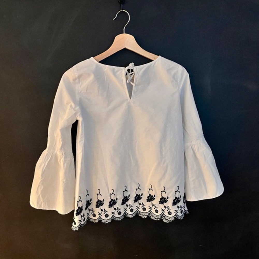 White Embellished Bell Sleeve Blouse - Picture 2 of 2